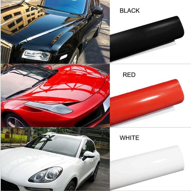 Other Decorations | Stretchable Glossy Vinyl Film Protective Car Vinyl Wrap Stickers with Air Release Car Styling Accessories Red Car Decorations Other Decorations