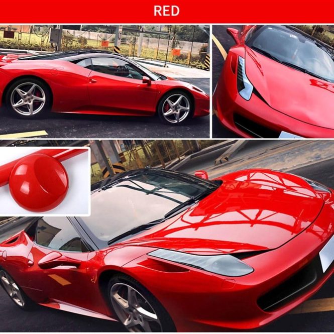 Other Decorations | Stretchable Glossy Vinyl Film Protective Car Vinyl Wrap Stickers with Air Release Car Styling Accessories Red Car Decorations Other Decorations