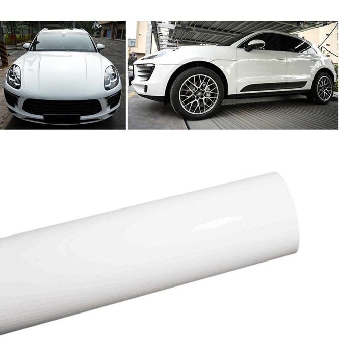 Other Decorations | Stretchable Glossy Vinyl Film Protective Car Vinyl Wrap Stickers with Air Release Car Styling Accessories White Car Decorations Other Decorations