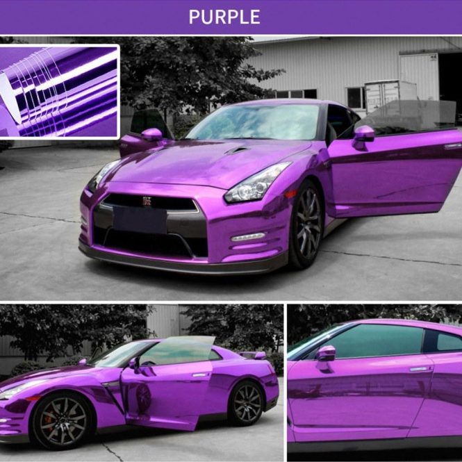 Other Decorations | Stretchable Mirror Vinyl Film Foil Car Sticker DIY Wrapping Sheet Decal Protective Car Styling Accessories Purple Car Decorations Other Decorations