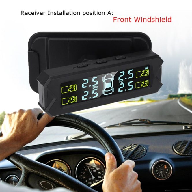 Other Decorations | Tire Pressure Monitoring System,Wireless Solar Power TPMS with 5 Alarm Modes,Auto Backlight LCD Display,4 Sensors 0-81 PSI #1 Car Decorations Other Decorations