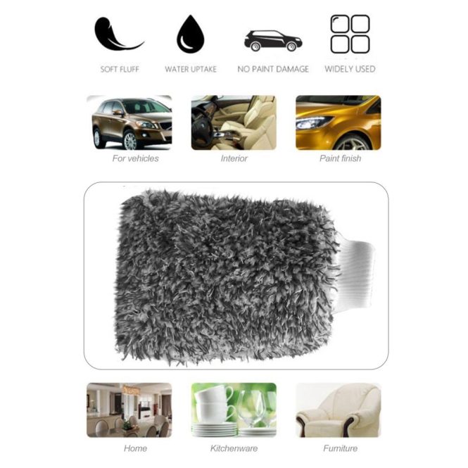 Other Decorations | Ultra Portable Microfiber Multifunctional Car Wash Mitt Anti Scratch Wash Glove Black Car Decorations Black