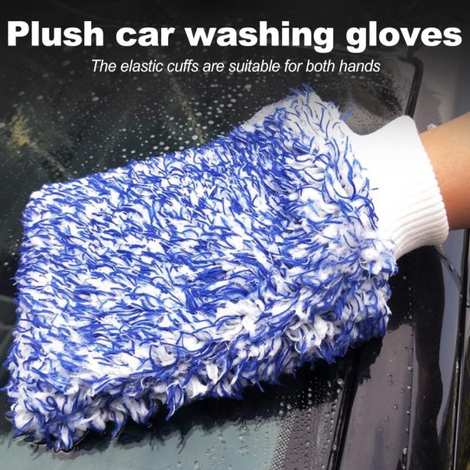 Other Decorations | Ultra Portable Microfiber Multifunctional Car Wash Mitt Anti Scratch Wash Glove Blue Car Decorations Blue