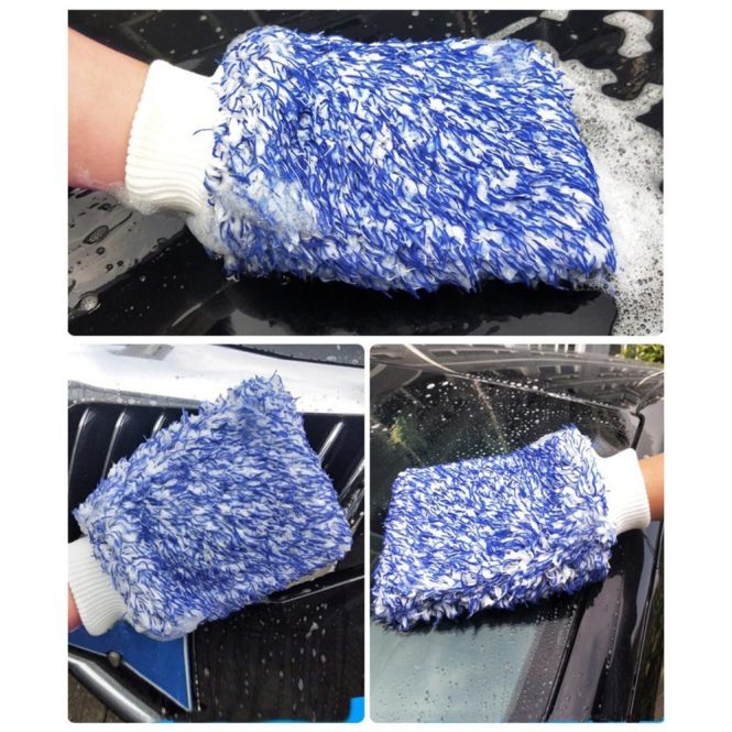 Other Decorations | Ultra Portable Microfiber Multifunctional Car Wash Mitt Anti Scratch Wash Glove Blue Car Decorations Blue