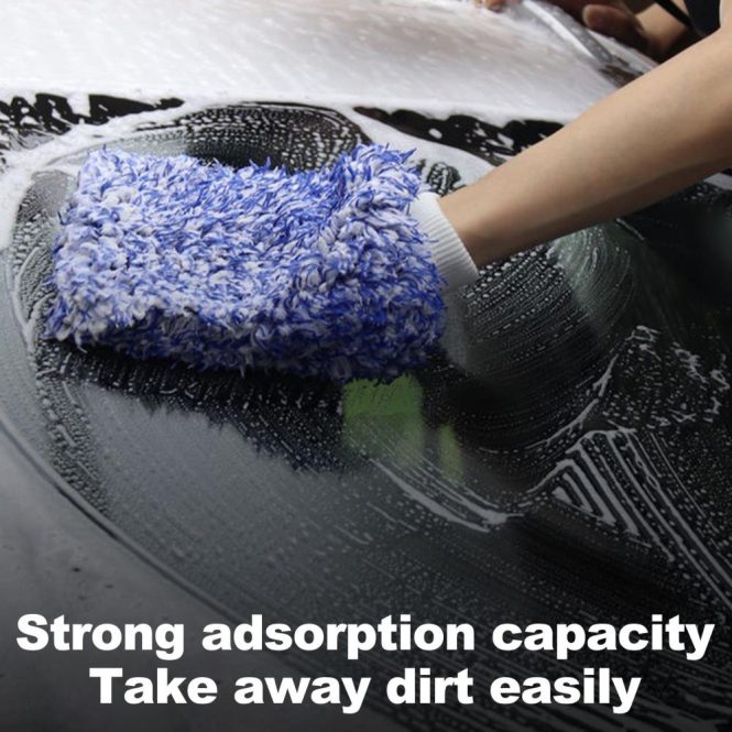 Other Decorations | Ultra Portable Microfiber Multifunctional Car Wash Mitt Anti Scratch Wash Glove Blue Car Decorations Blue