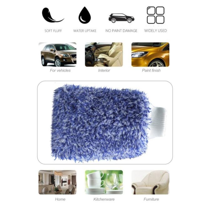 Other Decorations | Ultra Portable Microfiber Multifunctional Car Wash Mitt Anti Scratch Wash Glove Blue Car Decorations Blue