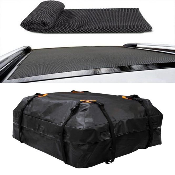 Other Decorations | Waterproof Cargo Bag Car Roof Cargo Carrier Universal Luggage Bag Storage Cube Bag for Travel Camping with Anti-slip Mat Black Car Decorations Black