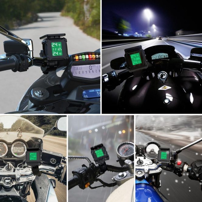 Other Motorcycle Accessories | Motorcycle Wireless Tire Pressure Monitoring Waterproof Temperature Alarm USB Rechargeable TPMS with LCD Display Green Motorcycle Accessories Green