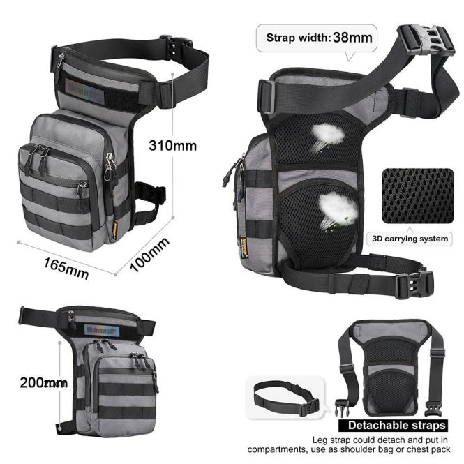 Other Motorcycle Accessories | Multifunctional Motorcycle Bag Breathable Motorcycle Riding Leg Bag Waist Bag Grey Motorcycle Accessories Grey