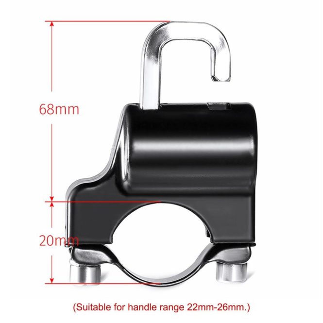 Other Motorcycle Accessories | Universal Motorcycle Helmet Lock Anti-Theft Helmet Security Lock Metal 22mm-26mm Black with 2 Keys Set Black Motorcycle Accessories Black