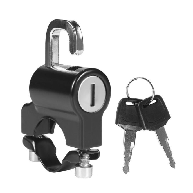 Other Motorcycle Accessories | Universal Motorcycle Helmet Lock Anti-Theft Helmet Security Lock Metal 22mm-26mm Black with 2 Keys Set Black Motorcycle Accessories Black