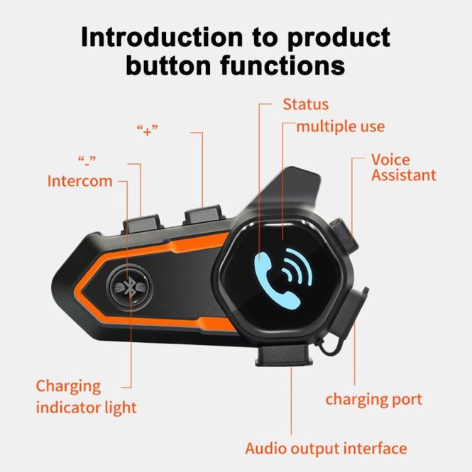 Other Motorcycle Accessories | V11S IP67 Waterproof  BT5.0 Smart Motorcycle Helmet Intercom with Microphone Hands-free Interphone for Motorcycle Riders 300 Meter Connection Range Multi-Protocol Support Dual Phone Connection Motorcycle Accessories Other Motorcycle Accessories