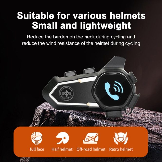 Other Motorcycle Accessories | V11S IP67 Waterproof  BT5.0 Smart Motorcycle Helmet Intercom with Microphone Hands-free Interphone for Motorcycle Riders 300 Meter Connection Range Multi-Protocol Support Dual Phone Connection Motorcycle Accessories Other Motorcycle Accessories