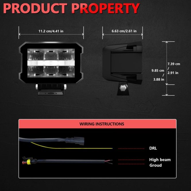 Others Car Lights | 100W Spot Flood Combo LED Light Bar 5 Inch 10000LM Driving Light Waterproof LED Work Light for Boat Truck Tractor Trailer Off-Road Vehicle Black Car Lights Black