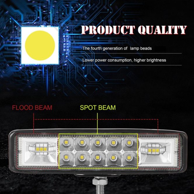 Others Car Lights | 6 Inch LED Pods Light Bar 60W LED Work Light Bar Driving Fog Light 2pcs Black Car Lights Black