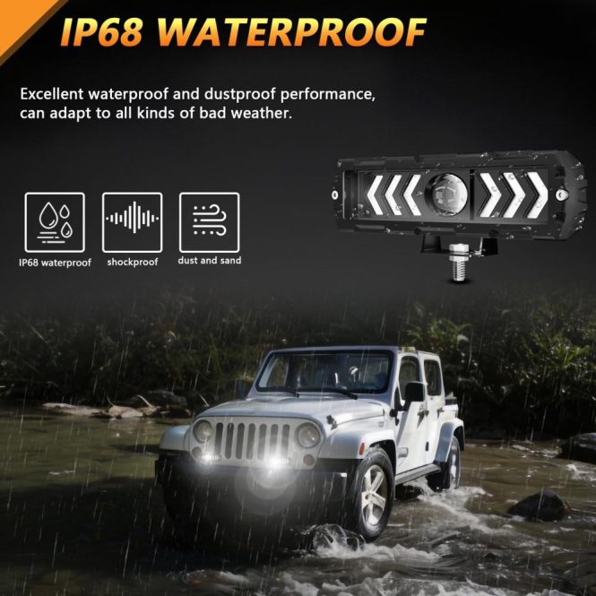 Others Car Lights | 6 inch LED Work Light Bar Driving Fog Light Waterproof DRL LED Work Lamp Replacement for Jeep Car Truck Boat UTV ATV Motorcycle 1pcs Car Lights Others Car Lights