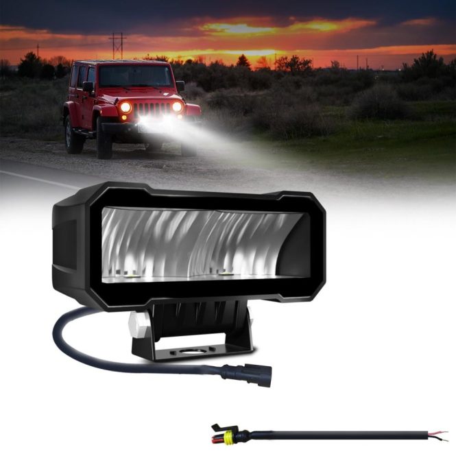 Others Car Lights | 6000K 5inch Car Refractive Work Light Driving Lights IP68 Waterproof Spot Lights for Truck Motorcycles SUVs ATVs Boats Black Car Lights Black