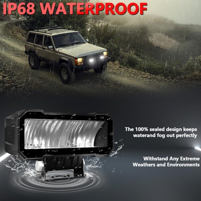 Others Car Lights | 6000K 5inch Car Refractive Work Light Driving Lights IP68 Waterproof Spot Lights for Truck Motorcycles SUVs ATVs Boats Black Car Lights Black