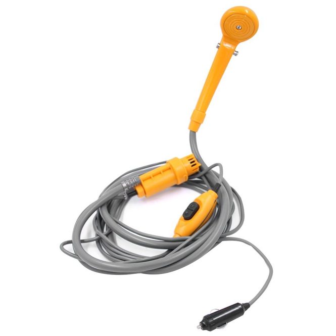 Outdoor Emergency Equipment | 12V Camping Showers with Water Pump 6 Meter Cable with Cigarette Lighter Plug Max 2.5L Water Per Minute Orange Car Repair & Maintenance Orange