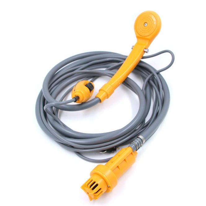 Outdoor Emergency Equipment | 12V Camping Showers with Water Pump 6 Meter Cable with Cigarette Lighter Plug Max 2.5L Water Per Minute Orange Car Repair & Maintenance Orange