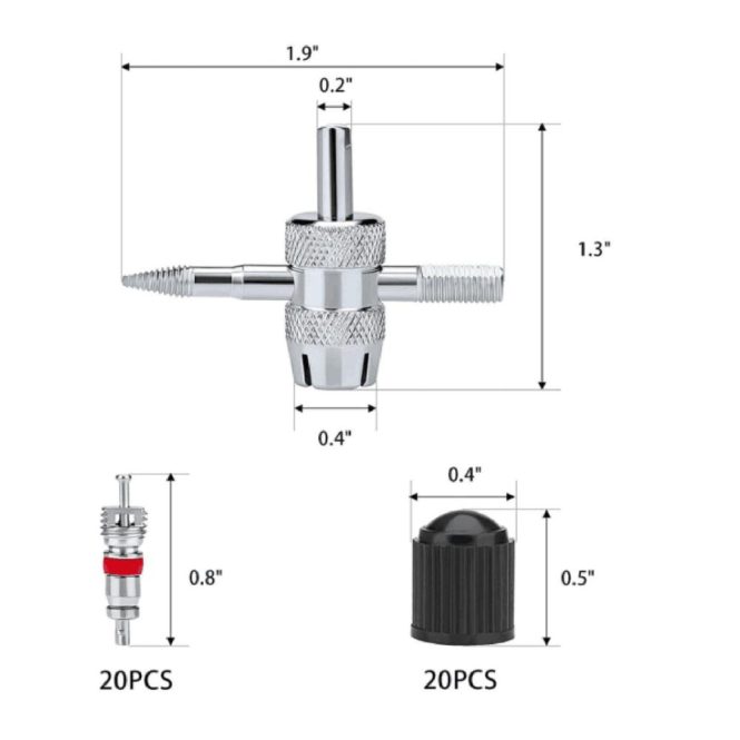 Outdoor Emergency Equipment | 44PCS Tire Valve Stem Removal Tool Kit Multicolor Car Repair & Maintenance Multicolor