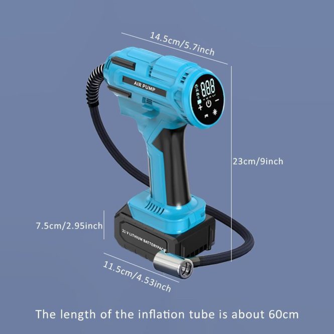 Outdoor Emergency Equipment | Cordless Air Compressor Portable Tire Inflation Pump eu Blue Car Repair & Maintenance Blue