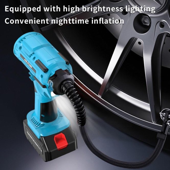 Outdoor Emergency Equipment | Cordless Air Compressor Portable Tire Inflation Pump eu Blue Car Repair & Maintenance Blue