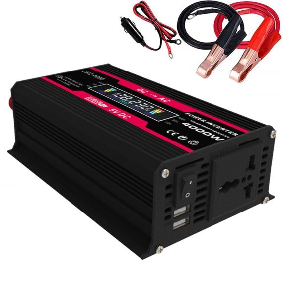 Power Supply | 4000W Peak Power Modified Sine Wave Inverter Black1 Car Electronics Black1