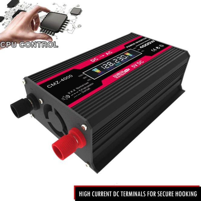 Power Supply | 4000W Peak Power Modified Sine Wave Inverter Black1 Car Electronics Black1