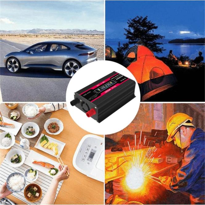 Power Supply | 4000W Peak Power Modified Sine Wave Inverter Black1 Car Electronics Black1