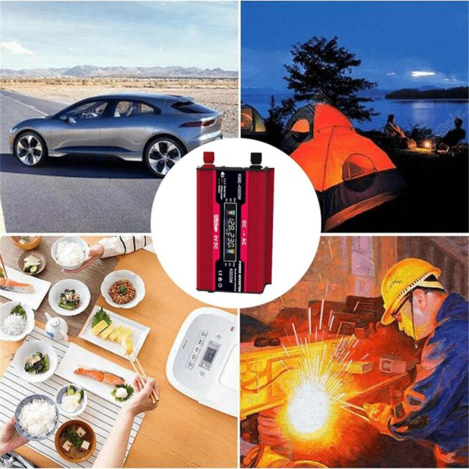 Power Supply | 4000W Peak Power Modified Sine Wave Inverter Red1 Car Electronics Power Supply