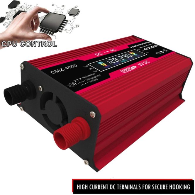 Power Supply | 4000W Peak Power Modified Sine Wave Inverter Red1 Car Electronics Power Supply