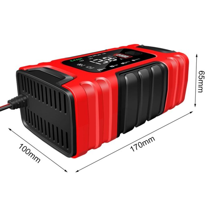 Power Supply | Car Battery Recharger Machine Digital Display Motorcycle Battery Recharger Automatic Battery Recharger Intelligent Multiple Protections Battery Recharger uk Red Car Electronics Power Supply