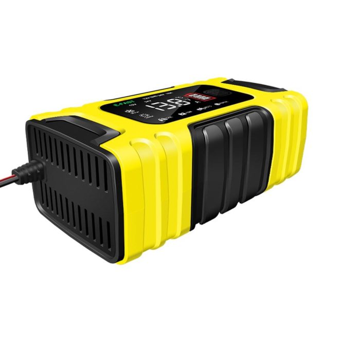 Power Supply | Car Battery Recharger Machine Digital Display Motorcycle Battery Recharger Automatic Battery Recharger Intelligent Multiple Protections Battery Recharger uk Yellow Car Electronics Power Supply