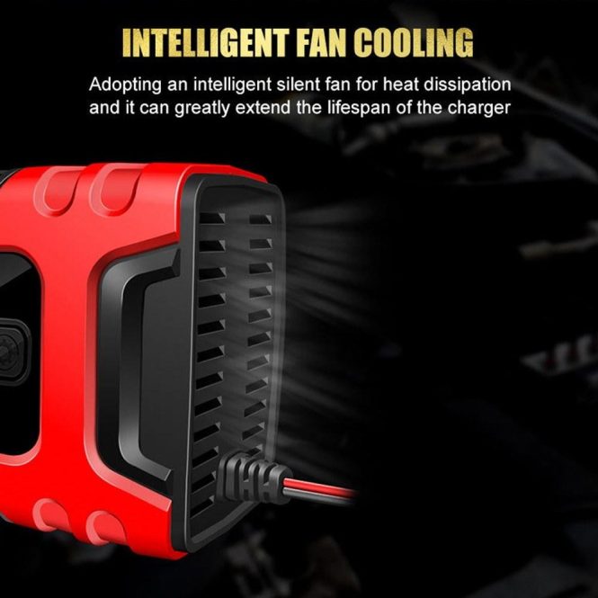 Power Supply | Car Battery Recharger Machine Digital Display Motorcycle Battery Recharger Automatic Battery Recharger Intelligent Multiple Protections Battery Recharger us Red Car Electronics Power Supply