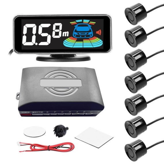 Radar Detector | Car Parking Sensor Rear Reversing Radars System with 8 Parking Sensors Black2 Car Alarms & Security Black2