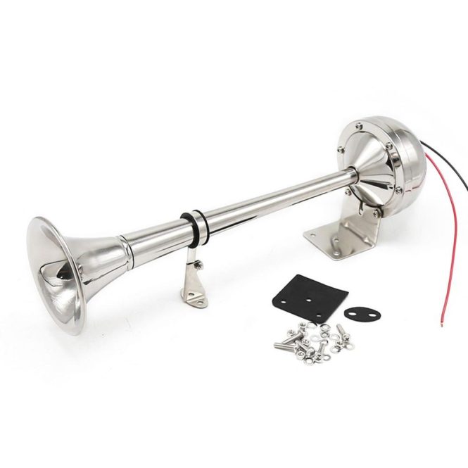 Other Accessories | 24V Single Trumpet Horn Marine Boat Air Horn 125dB Electric Air Horn for Truck Yacht Bus Silver Car Repair & Maintenance Other Accessories