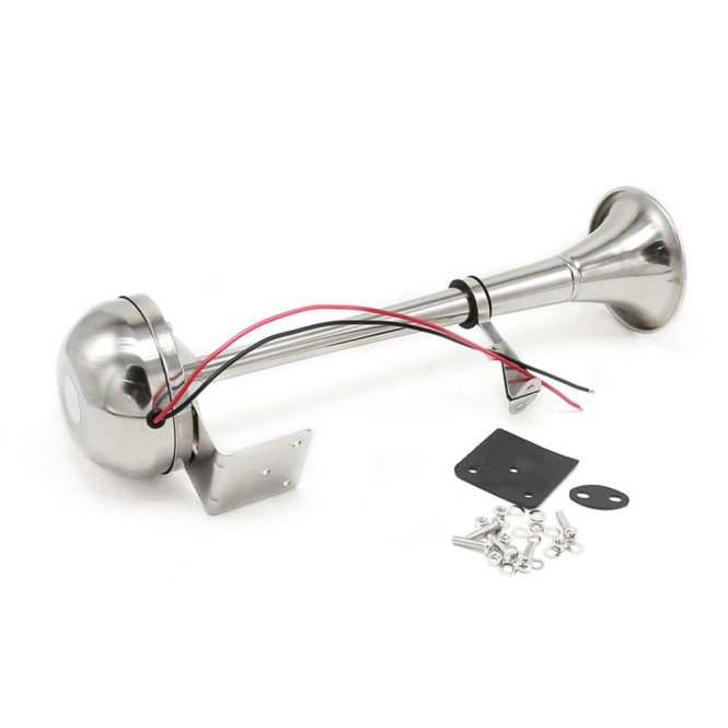 Other Accessories | 24V Single Trumpet Horn Marine Boat Air Horn 125dB Electric Air Horn for Truck Yacht Bus Silver Car Repair & Maintenance Other Accessories