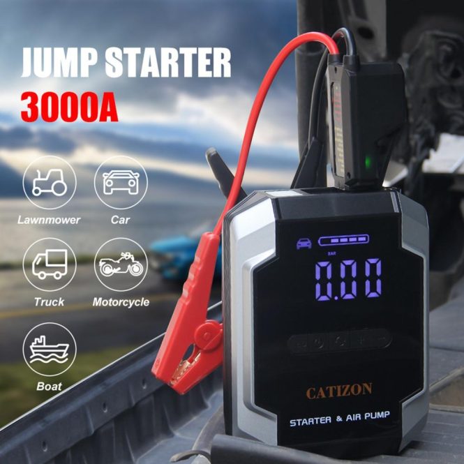 Outdoor Emergency Equipment | Portable Air Compressor 150PSI Cordless Electric Air Pump Black Car Repair & Maintenance Black