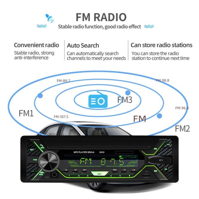 Bluetooth Car Kit/Hands-free | Car Radio Audio 7 Colors Digital HD LCD Display Car BT Stereo MP3 Player with USB WMA/WAV/FM Radio Receiver AUX/USB/TF Card In Dash Kit Black Bluetooth Car Kit/Hands-free Black