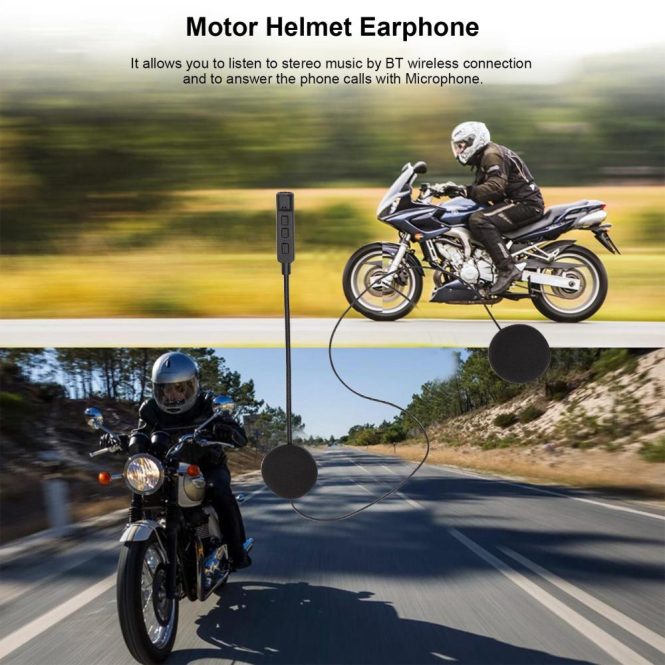 Bluetooth Car Kit/Hands-free | MT02 Wireless Motorcycle Helmet Headset BT5.1 Helmet Headphone Motor Helmet Earphone with Microphone Music Call Control Black Bluetooth Car Kit/Hands-free Black