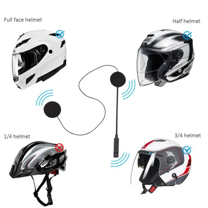 Bluetooth Car Kit/Hands-free | MT02 Wireless Motorcycle Helmet Headset BT5.1 Helmet Headphone Motor Helmet Earphone with Microphone Music Call Control Black Bluetooth Car Kit/Hands-free Black