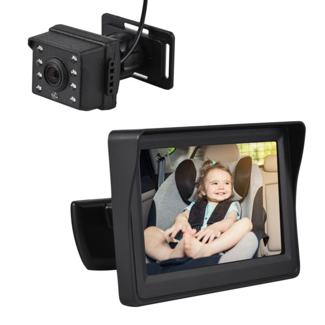 Car Rear View Camera | Baby Car Monitor 720p Monitor Camera for Baby Rear Facing Seat Black Car Alarms & Security Black