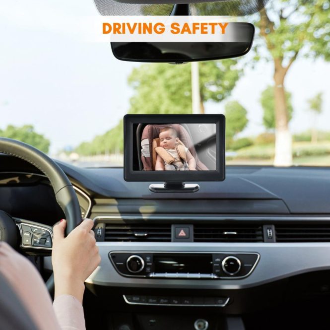 Car Rear View Camera | Baby Car Monitor 720p Monitor Camera for Baby Rear Facing Seat Black Car Alarms & Security Black