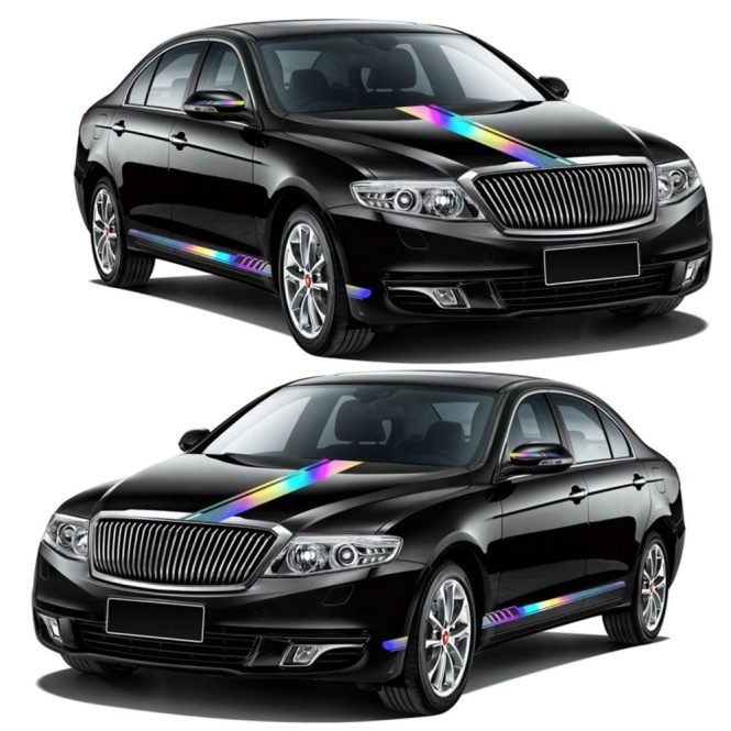 Car Stickers | 5 Pieces  Reflective Stripe Vinyl Car Side Sticker Auto Body Racing Sports Decals Multicolor Car Decorations Car Stickers