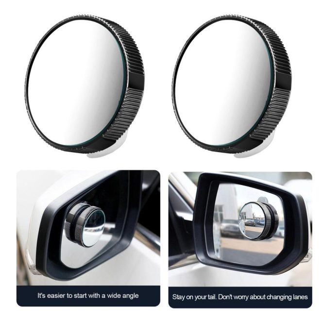 Other Decorations | 2pcs Blind Spot Mirrors Frameless Convex Rear View Mirrors 360 Degree Adjustable Wide Angle for Car SUV Truck Black Car Decorations Black