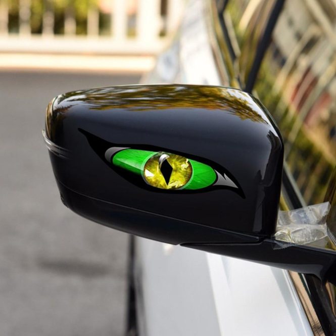 Other Decorations | 2PCS Car Stickers Evil Eye Zombie Style Sunproof Waterproof Decal for Rearview Mirror 5*2in Green Car Decorations Green