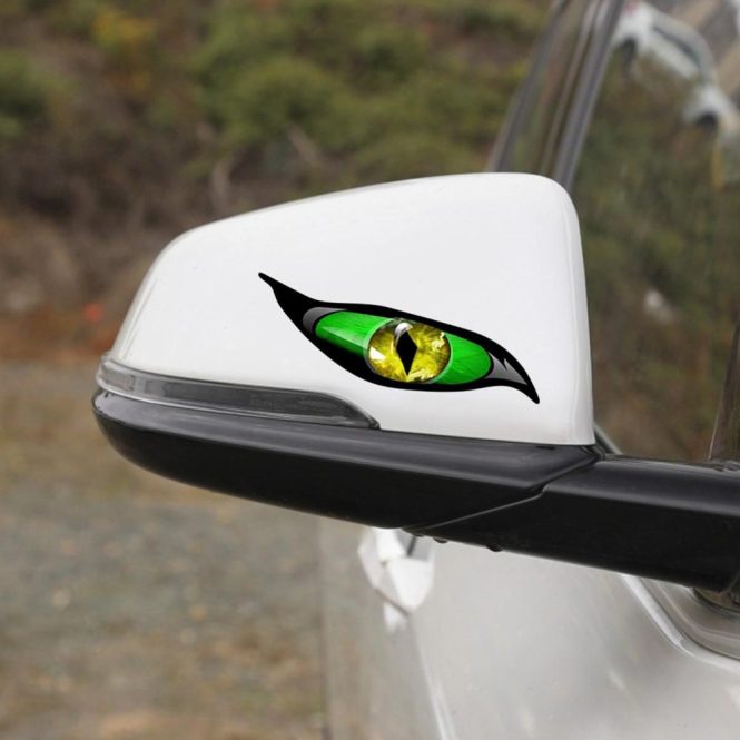 Other Decorations | 2PCS Car Stickers Evil Eye Zombie Style Sunproof Waterproof Decal for Rearview Mirror 5*2in Green Car Decorations Green