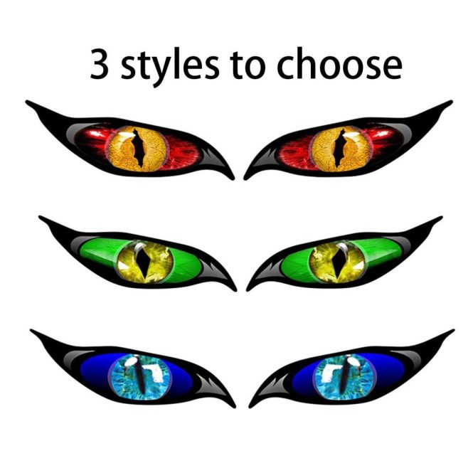 Other Decorations | 2PCS Car Stickers Evil Eye Zombie Style Sunproof Waterproof Decal for Rearview Mirror 5*2in Green Car Decorations Green