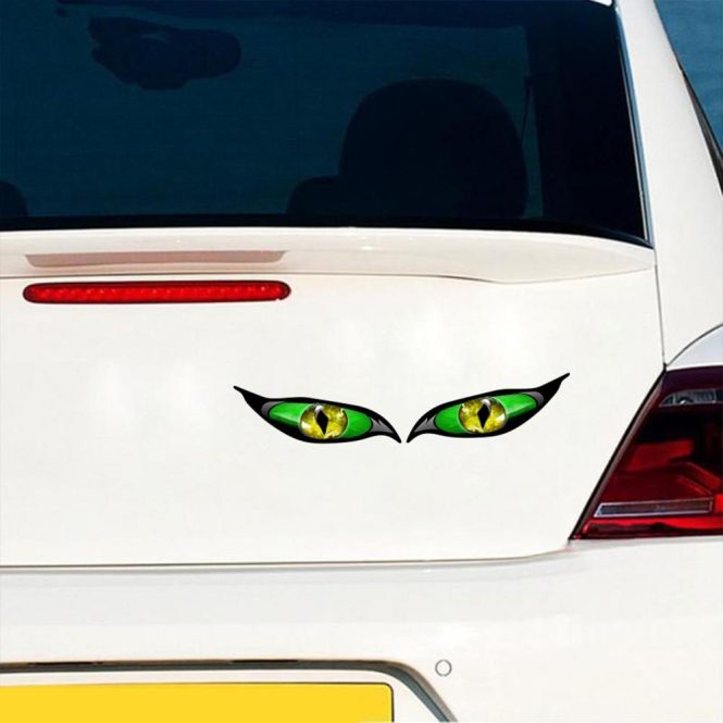 Other Decorations | 2PCS Car Stickers Evil Eye Zombie Style Sunproof Waterproof Decal for Rearview Mirror 5*2in Green Car Decorations Green